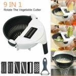 9 in 1 Multifunction Magic Rotate Vegetable Cutter with Drain Basket