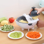 9 in 1 Multifunction Magic Rotate Vegetable Cutter with Drain Basket - Image 2