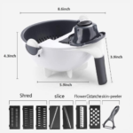 9 in 1 Multifunction Magic Rotate Vegetable Cutter with Drain Basket - Image 4