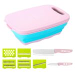 Multifunctional Folding Chopping Board Set with 6 Blades & Washing Basket - Image 3