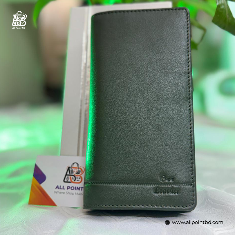 Premium Magnetic wallet.jpeg Premium Long Leather Wallet – Magnetic Closure - Image 1