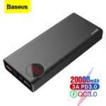 BASEUS ADAMAN METAL DIGITAL DISPLAY POWER BANK - 20000MAH - BLACK