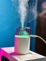 D16 Air Humidifier with Night Light - 180ML (Random Color, White/Black) - Image 2