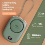 Portable Waist Hanging Fan Mini Neck Fans with Adjustable Bladeless USB Rechargeable Sports Cooling Fan - Image 2