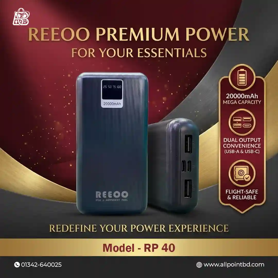REEOO-20000-mAH all point bd Reeoo 20000mAh Power Bank (RP 40) - Image 1