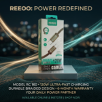 REEOO RC 160 120W Super Fast Charging USB-C to USB-C Braided Cable - 1 Meter - Image 2