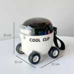 Car-Shaped Water Bottle with Wheels & Strap - 500ml - Image 3