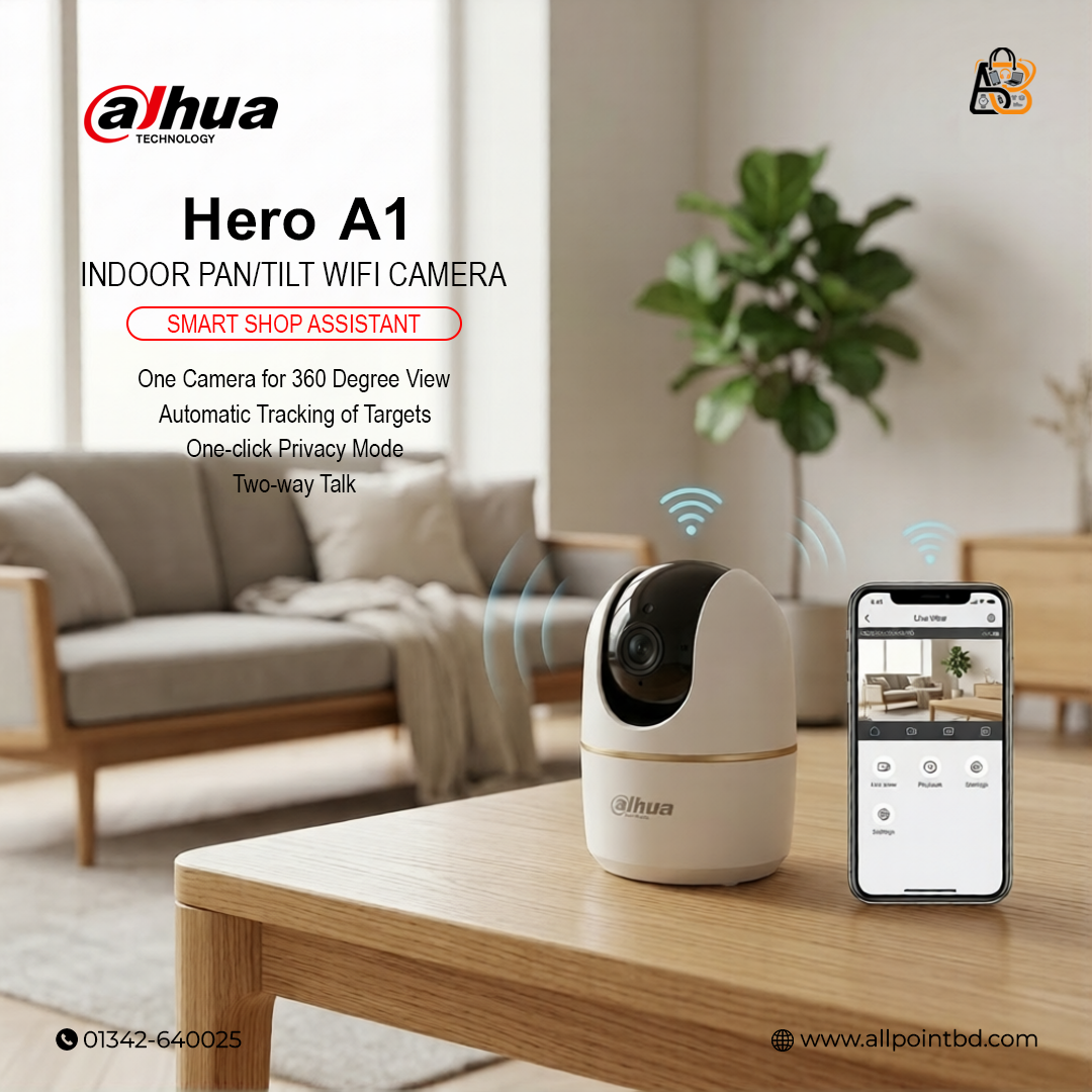 Dahua Hero A1 Dahua Hero A1 Indoor Smart WiFi Camera | 360° Pan & Tilt | Auto Tracking | Two-Way Audio Security Camera - Image 1