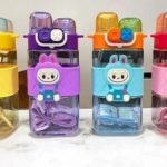 Labubu Baby Square Water Bottle with Straw & Strap