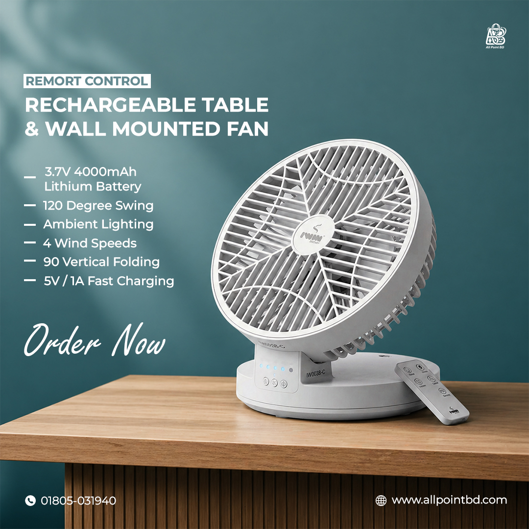 Landing Page 87 (IWIN ENERGY Remort Control fan) WEB IWIN Table & Wall Mounted Fan (Model: IW8038-C) - Image 1