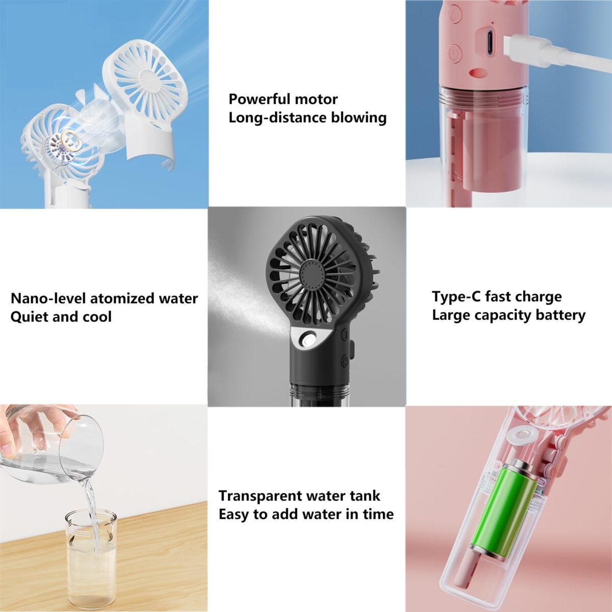 F3 Rechargeable Misting Spray Fan - Image 3