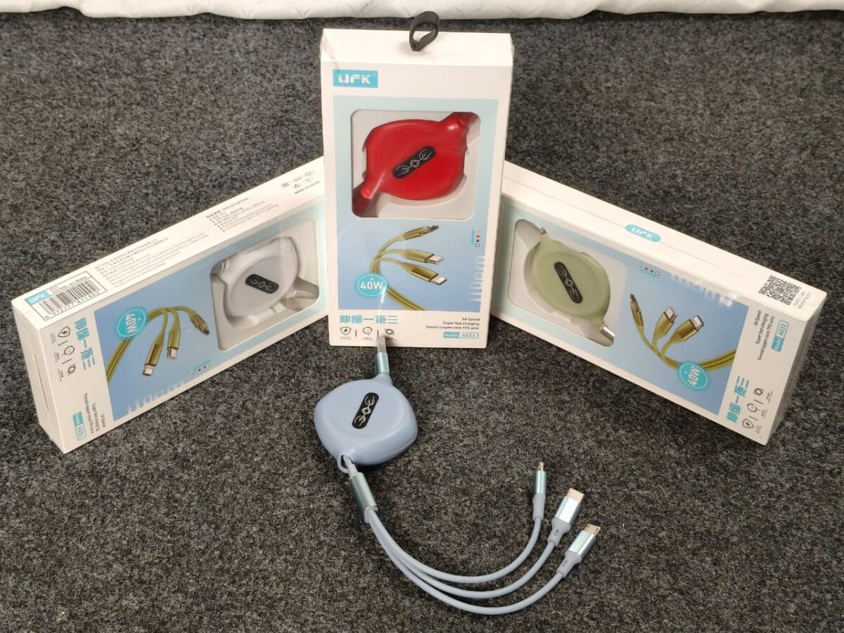 3-in-1 Retractable Fast Charging Cable - 40W (Model: A031) - Image 6