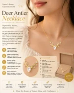 18k Gold Plated Deer Antler Necklace-403 Chaina - Image 3