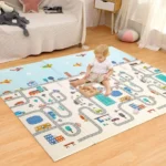 BABY FLOOR MATm || LooMantha PVC Baby Large Play Mat - Multicolor || Road Mat Children Traffic Car Map Boy Girls Educational Toy Road Carpet Playmat For Baby Mats Cartoon City Rug Kids Toys Games - Image 3
