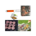 BBQ Net Holder Clipe || Big Size Stainless Steel Edging Barbecue Net BBQ Grill Grates Grid Wire Mesh Net barbecue Clip Tool || Steel Outdoor Camping Grill BBQ Mesh Net Tongs Clip Barbecue Cooking Tool-Silver - Image 2