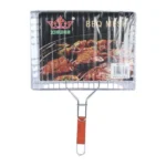 BBQ Net Holder Clipe || Big Size Stainless Steel Edging Barbecue Net BBQ Grill Grates Grid Wire Mesh Net barbecue Clip Tool || Steel Outdoor Camping Grill BBQ Mesh Net Tongs Clip Barbecue Cooking Tool-Silver - Image 4
