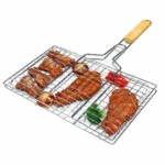 BBQ Net Holder Clipe || Big Size Stainless Steel Edging Barbecue Net BBQ Grill Grates Grid Wire Mesh Net barbecue Clip Tool || Steel Outdoor Camping Grill BBQ Mesh Net Tongs Clip Barbecue Cooking Tool-Silver - Image 5