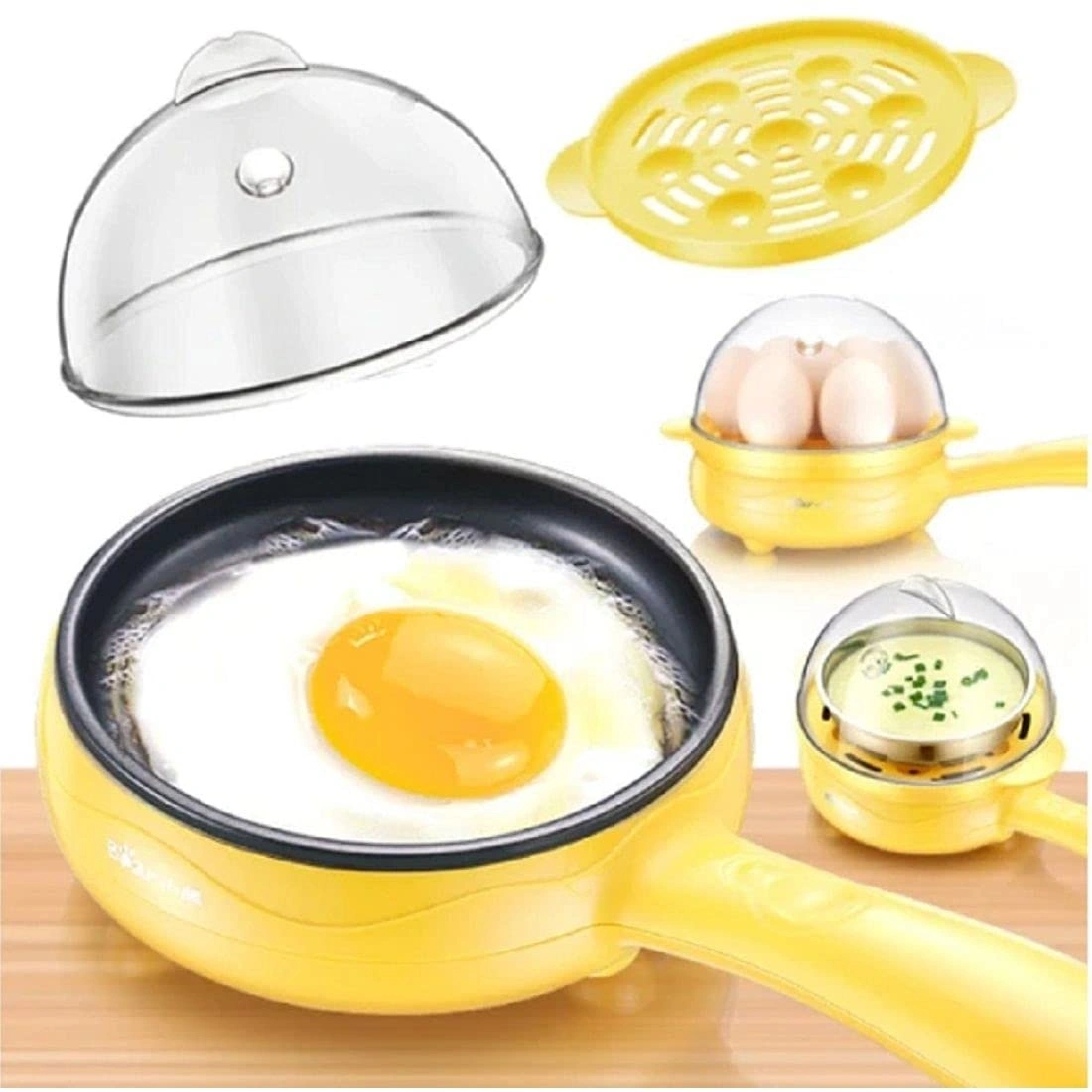 EGG FRY PAN EGG FRY PAN || Multi Function 2 in 1 Electric Egg Boiler Steamer Omelette Frying Pan Non-Stick Boiled Eggs Boiler Steamer || Electric Egg Cooker Egg Boiler - Image 1
