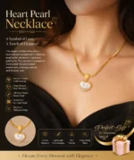 Pearl Heart Pendant 18k Gold Plated Necklace-414 Chaina - Image 2