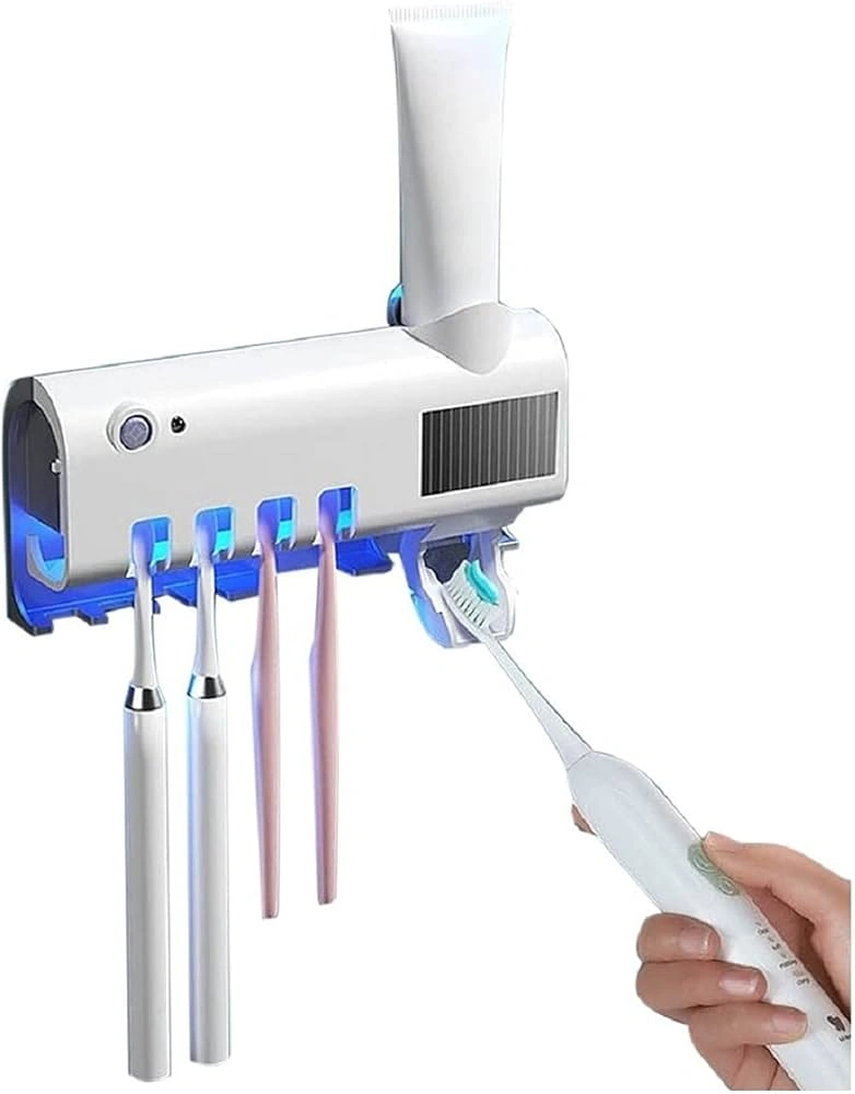 Smart UV Toothbrush Sterilizer & Automatic Toothpaste Dispenser 3 Smart UV Toothbrush Sterilizer & Automatic Toothpaste Dispenser - Image 1