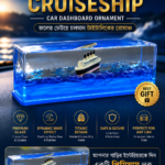Titanic Wave CruiseShip Car Dashboard Ornament glass ship paperweight water flowing