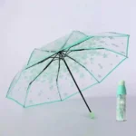 Transparent Flower Design Folding Umbrella || Transparent Folding Umbrella || Compact Transparent Rain Umbrella Romantic Sturdy Alloy Handle Manual Open For Girls Blue/Pink 1PC,স্বচ্ছ ফুলের ডিজাইনের ভাঁজ করা ছাতা ধুলাবালি স্বচ্ছ ভাঁজ করা ছাতা ধূসর কমপ্যাক্ট স্বচ্ছ বৃষ্টি ছাতা রোমান্টিক স্ট্রডি অ্যালো হ্যান্ডেল ম্যানুয়াল ওপেন মেয়েদের জন্য নীল/গোলাপী 1 পিস - Image 2
