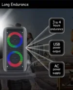 Kinglucky KTS-1265 wireless speaker, with bass speaker, stereo speaker, subwoofer, outdoor wireless speaker, party disco light - Image 6