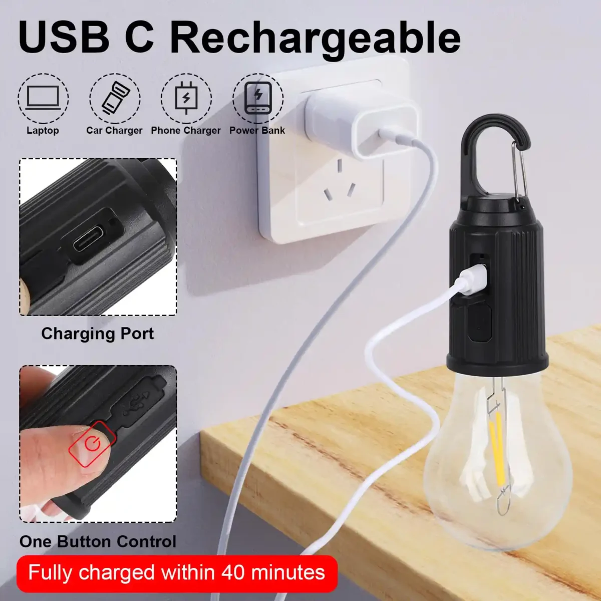 Outdoor USB Rechargeable LED Lamp Bulbs High Brightness Emergency Light Hook Up Camping Fishing Portable Lantern Night Lights || SHRI BANKEY Bihari Collection LED Camping Light 400mAh 100LM Type-C USB Rechargeable Waterproof (Oval Shape) Pack of 4,আউটডোর ইউএসবি রিচার্জেবল এলইডি ল্যাম্প বাল্ব হাই ব্রাইটনেস ইমার্জেন্সি লাইট হুক আপ ক্যাম্পিং ফিশিং পোর্টেবল ল্যান্টার্ন নাইট লাইট | |   শ্রী বানকে বিহারি কালেকশন এলইডি ক্যাম্পিং লাইট ৪০০ এমএএইচ ১০০ এলএম টাইপ-সি ইউএসবি রিচার্জেবল ওয়াটারপ্রুফ (ওভাল শেপ) প্ - Image 4