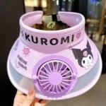 Summer children's sunshade hat, sun protection hat with fan, USB charging, empty top hat, cartoon dinosaur - Image 4