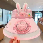 Summer children's sunshade hat, sun protection hat with fan, USB charging, empty top hat, cartoon dinosaur - Image 2