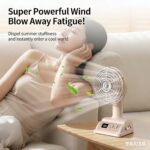 100-Speed USB Rechargeable Retro Mini Desktop Fan with Digital Display & Adjustable Angle - Image 4