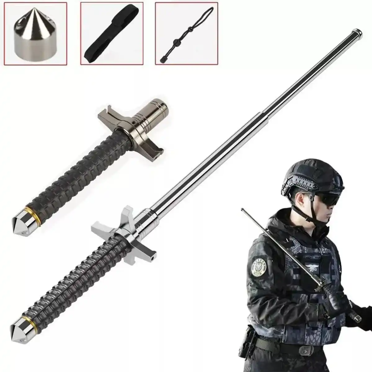 32-inch Stainless Steel Self Defense Stick (6) 32-inch Stainless Steel Self Defense Stick - Image 1