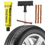 Car Tire Repair Tool Kit with Rubber Strips Tubeless Tyre Puncture Studding Plug Set