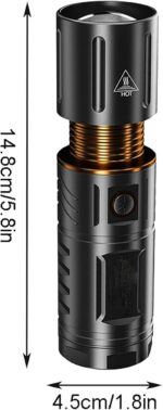 Flashlight Rechargeable T40 Powerful Light Flashlight Charging, Long Range Outdoor Range 50,000 Ultra Bright White LED Light High Power Small Powerful for Disaster Prevention, Earthquakes, Power - Image 4