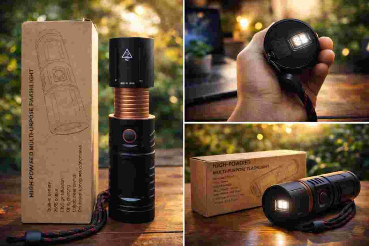 Flashlight Rechargeable T40 Powerful Light Flashlight Charging, Long Range Outdoor Range 50,000 Ultra Bright White LED Light High Power Small Powerful for Disaster Prevention, Earthquakes, Power - Image 5