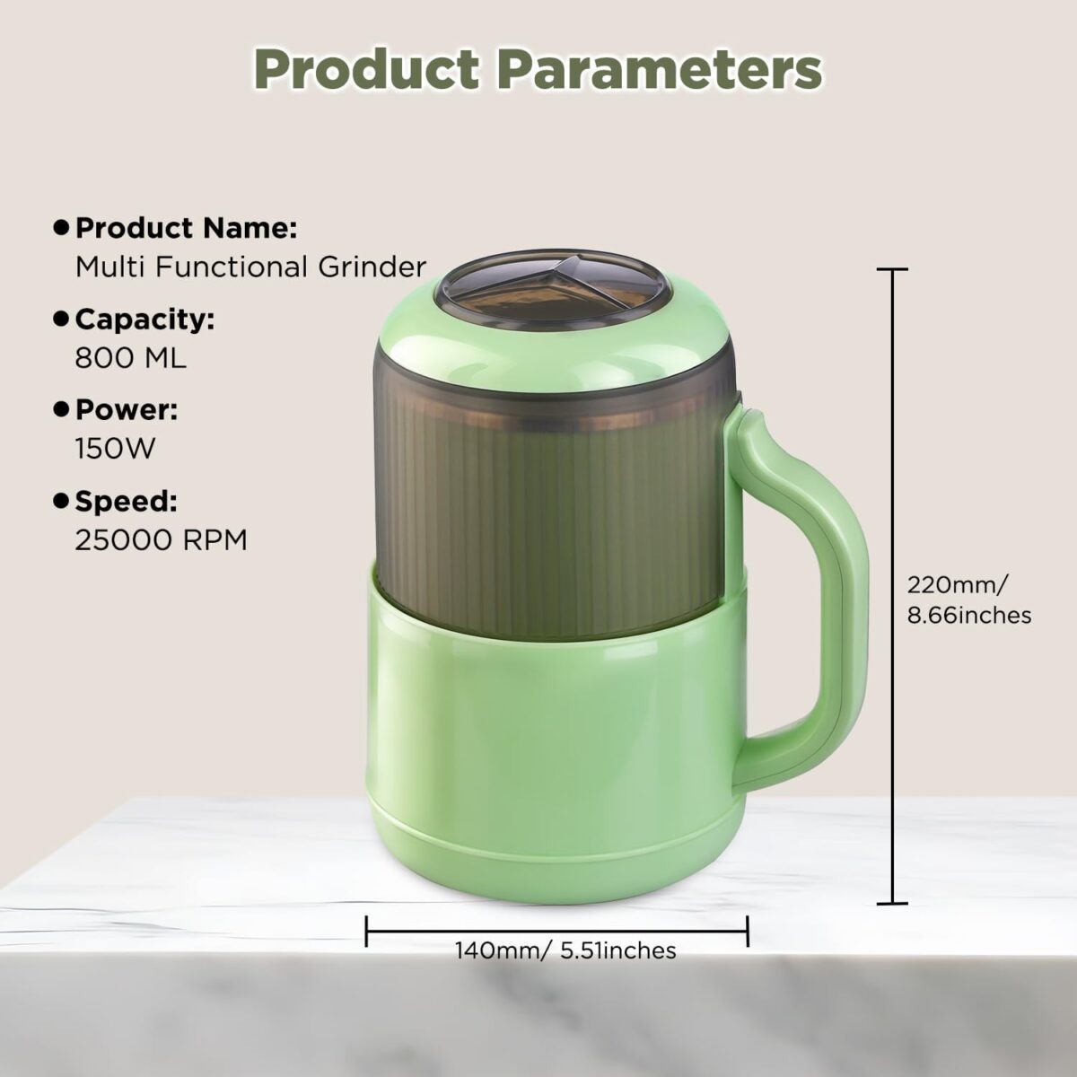 Gold Bajaj Coffee Grinder BJ-0025 – Powerful Electric Coffee & Spice Grinder - Image 3