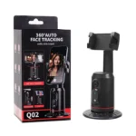 Q02 360° Auto Face Tracking Tripod with Gesture Control, AI Phone Holder, Smart Selfie Stick & Phone Camera Mount