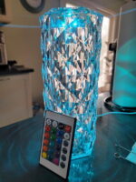 Rose Crystal Diamond LED Table Lamp with Touch Control  USB Rechargeable Decorative Night Light for Bedroom & Living Room - Image 4