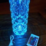 Rose Crystal Diamond LED Table Lamp with Touch Control  USB Rechargeable Decorative Night Light for Bedroom & Living Room - Image 2