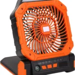 Solar Camping Fan with Light and Power Bank, 7800mAh Rechargeable Portable Fan, 4 Speeds 3 Light Modes, Timer Compass, Battery Operated Fan for Camping Outdoor Travel Hurricane