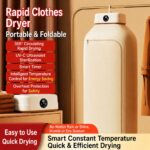 New Portable Folding Electric Clothes Dryer, with Two Heating Mode, Portable Laundry Drying Wardrobe for Home, Apartments, Dormitory, Travel - Image 5