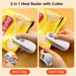 Mini Portable Heat Sealing Machine 2-in-1  Rechargeable Food Bag Sealer & Hidden Cutter  Plastic Packet Sealing Machine - Image 5