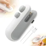 Mini Portable Heat Sealing Machine 2-in-1  Rechargeable Food Bag Sealer & Hidden Cutter  Plastic Packet Sealing Machine