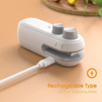 Mini Portable Heat Sealing Machine 2-in-1  Rechargeable Food Bag Sealer & Hidden Cutter  Plastic Packet Sealing Machine - Image 7