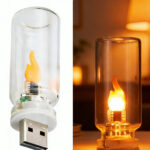 Car USB Flame Light  Mini LED Candle Flame Lamp  USB Interior Ambient Light for Car