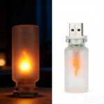 Car USB Flame Light  Mini LED Candle Flame Lamp  USB Interior Ambient Light for Car - Image 4