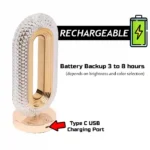 Crystal LED Table Lamp | Rechargeable Decorative Night Light | Type-C USB Charging | Golden Crystal Table Lamp - Image 7