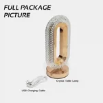 Crystal LED Table Lamp | Rechargeable Decorative Night Light | Type-C USB Charging | Golden Crystal Table Lamp - Image 9