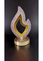Golden Flame Crystal LED Table Lamp | Decorative Night Light | Islamic Home Décor Lamp by Allpointbd - Image 5