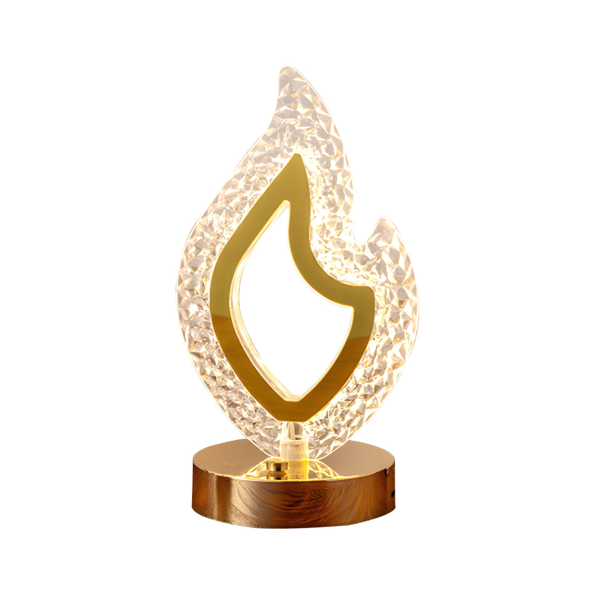 Golden Flame Crystal LED Table Lamp | Decorative Night Light | Islamic Home Décor Lamp by Allpointbd - Image 3